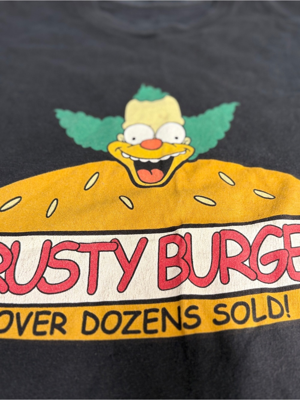 Vintage Krusty Burger Graphic Tee - Black - Picture 2 of 5